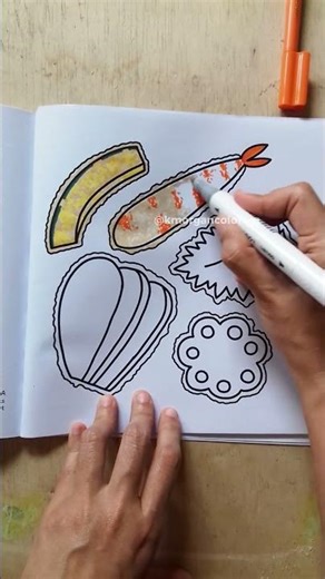 Shrimp Tempura Coloring 🍤✨ Japanese Street Food