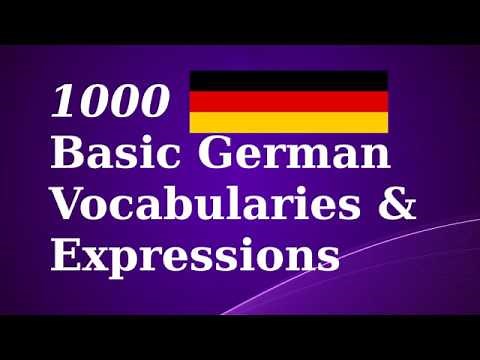1000 Basic German Vocabulary & Expressions