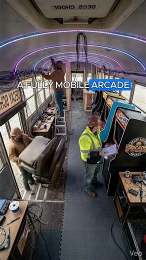 This Old Bus Became a Mobile Arcade 😳🎮