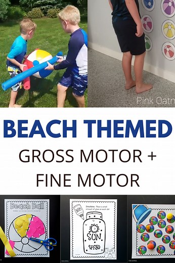 Beach Themed Gross Motor and Fine Motor Activities