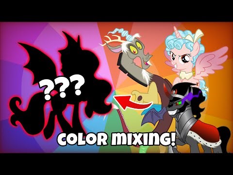 I mixed the colors of 15 my little pony characters to create this villain pony!