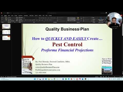 Pest Control Pro Forma Financial Projections – Quickly and Easily!! By Paul Borosky, MBA.