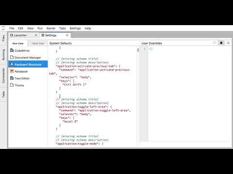 JupyterLab keyboard shortcut editor