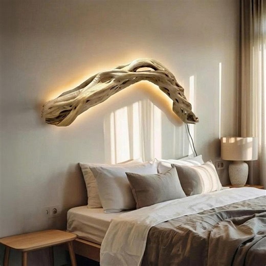 Driftwood Wall Lamp Tree Branch Sculptural Led Art Light Hanging Lamp Shade Art Deco Wall Sconce Decoration - Etsy UK