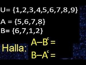A minus B complement and B minus A complement, EXAMPLE 1