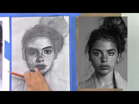 Charcoal Drawing Tutorial - Female Portrait