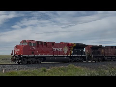Canadian Pacific freight train CPKC - ITS MASSIVE! Alberta Canada.