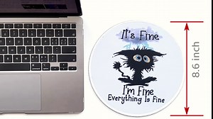 Bee Small Mouse Pad, Cute Round Mouse Pads for Desk, Travel Mini Mousepad with Non-Slip Rubber Base, Portable Mousepads for Wireless Computer Mouse Laptop, Office Desk Accessories, 8.6 * 8.6 Inch