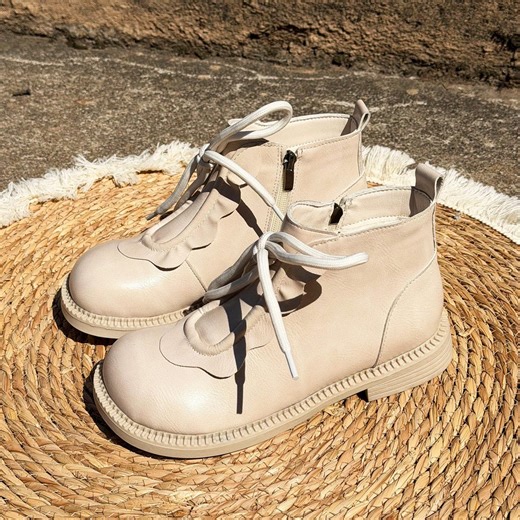 Vintage Brown Platform Combat Boots – Chunky Heel Short Ankle Boots | Retro Martin Boots | Fall Winter Outfit Shoes | Gift for Her - Etsy