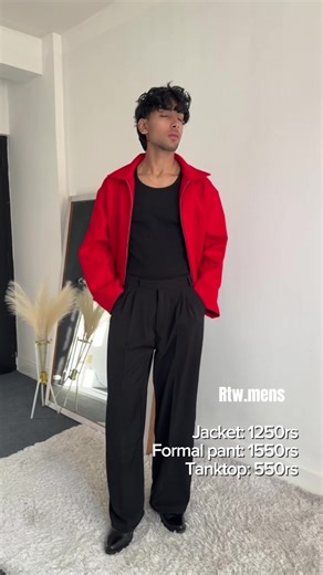 Styling a Red Cropped Jacket with Black Pants