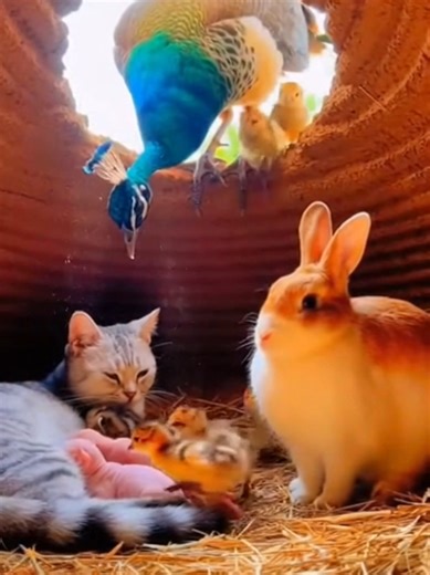 The Adorable Bond Between Cats and Rabbits