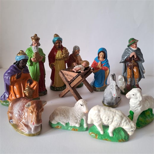 1950s Complete Paper Mache Nativity Set. Vintage. East Germany. Made by "marolin". 13 Cm Series. Hand Painted. High Quality. - Etsy Canada