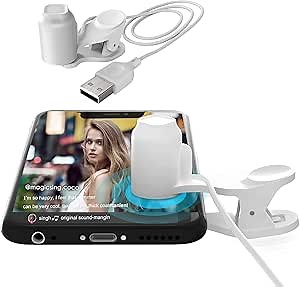 Auto Clicker for Phone Automatic Phone Screen Tapper, Simulated Finger Clicking USB Simulator for Gaming, Shopping, Giving a Like in Tiktok, Lightning Deal, Live Broadcasts, Reward Tasks (White-X)