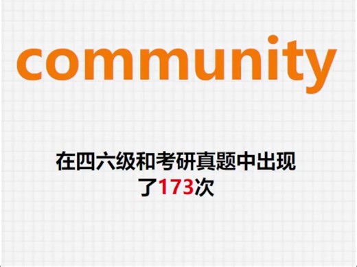 高频单词：community