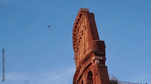 Ancient ruins Roman Forum, Columns and stones of old monument. Rome, Italy. Historic landmark. Tourism vacation & family travel destination in Europe.