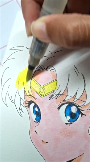 Coloring Usagi from sailor moon #short #anime #drawing