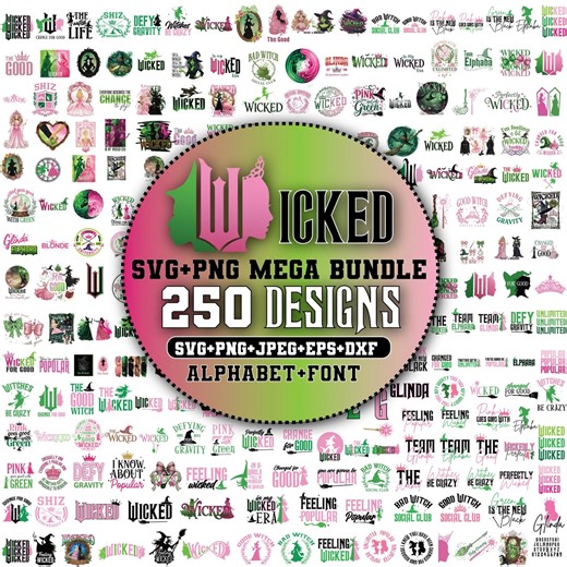 Wicked Svg,wicked Png,wicked Movie Bundle,wicked Pink and Green Png,i Have Been Wicked Change for Good Svg,cricut & Silhouette, - Etsy