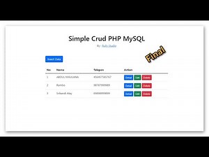 Simple Crud PHP MySQL & Bootstrap - Detail, Edit, Delete Data (Final)