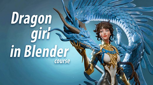 Dragon girl in Blender course