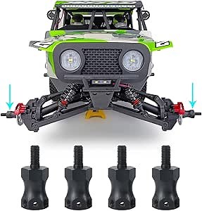 4Pcs RC Wheel Hex Adapter Extenders +15mm for 1/10 Hammer Rey, Lasernut U4 Rock Truck RC Buggy Car