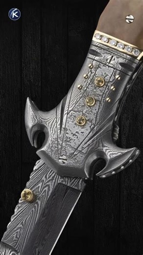 George Dailey Custom Knife Damascus and Walrus Linerlock Dagger Encrusted in Diamonds