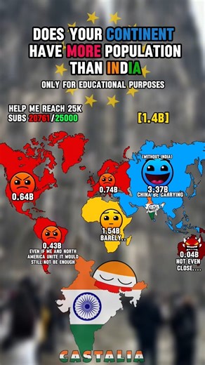 does your continent have more population than india#mapping #mapper
