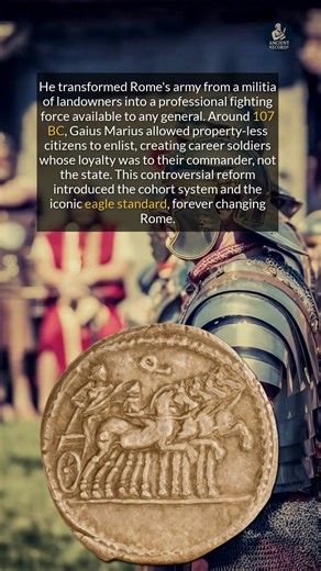 Gaius Marius transformed the army of Rome into a professional force loyal to generals not the state. #history #ancienthistory #historyfacts | Ancient Records