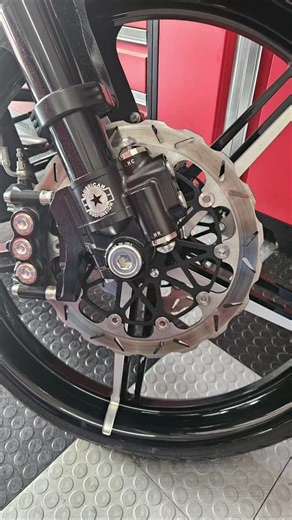 Winter Build Upgrade 🔧 If you’re planning a winter build, upgrade the parts that transform how your bike rides, handles, and stops. This setup features: • MACH7R Performance Legs with inverted-style cartridge kit • DLC Black 49mm Fork Tubes – ultra-smooth, low-friction, premium finish • FK Preload Kit – dial in your suspension for your exact riding style • B-62 Monoblock Radial 6-Piston Calipers – serious stopping power • 13" Stoppie King Rotors – massive braking performance The perfect combina