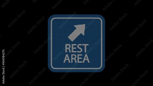 Rest Area Signal Alert Animated Video - High-Definition Visualization of Alert Indicators for Rest Areas - Ideal for Highway Rest Stops, Travel Facilities, and Traffic Management