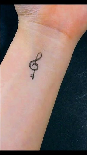 Creative Treble Clef Key Tattoo with Ballpoint Pen 🎼🗝️