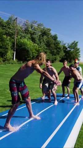 Slip and Slide Human Bowling