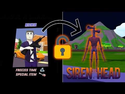 Dude Theft Wars Unlocking Richie in Siren Head Mod (Very Hard) !!! 💀💀💀