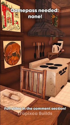 🦌 no gamepass winter cabin [ bloxburg build ] #shorts #bloxburg #roblox