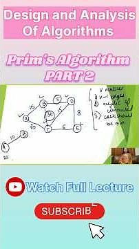 “Prim’s Algorithm Example 🔥Learn MST step by step in seconds ⏱️ #primsalgorithm #mst #daa