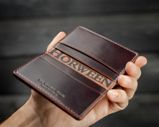 Handmade Horween Shell Cordovan Mini Palm Wallet: Color 8 - Etsy