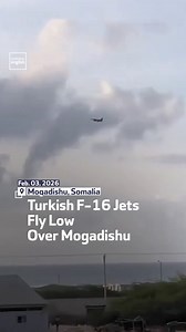 An F-16 is seen flying over Mogadishu as Turkey had recently deployed the jet to Somalia’s capital, marking an expansion of Ankara’s military presence in the country. #Turkey | Al Arabiya English