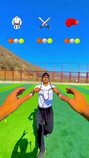 Outdoor Challenge with Sports Equipment and Martial Arts