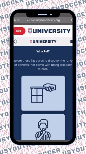 Explore the range of benefits that come with being a soccer referee at USYS University. ⚽️ The recently developed courses at USYS University are designed to enhance officials' performance on and off the field. Uncover the knowledge and skills required to officiate games through USYS-U ➡️ http://bit.ly/3DdYF25 | United States Youth Soccer (US Youth Soccer)