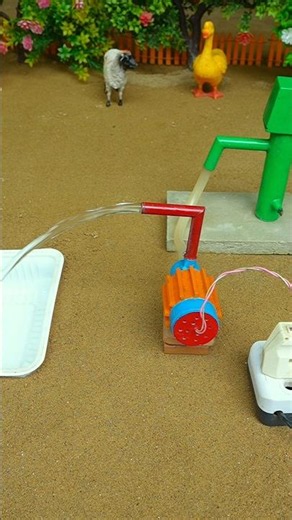 Mini hand pump project water with supply motor drinks buffalo duck for farm #waterpump #shorts #742