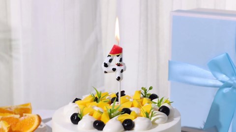 Dog Paw Birthday Candles, Number Candles for Birthday Party Cake Decoration Supplies (Red, Number 4)