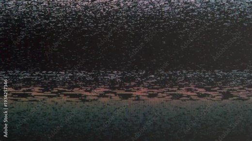 Intermittent Radio Signal. Loop. The screen of an old TV, which broadcasts on-air interference inherent in an analog signal - white noise, interlacing, distortion and interference