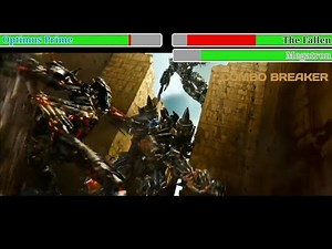Optimus Prime vs The Fallen & Megatron with Healthbars / Desert Fight