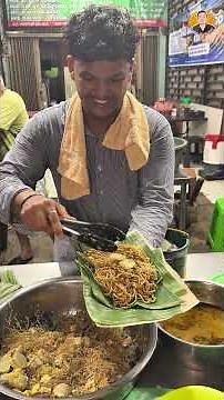 Jumbo portion Mie Balap with extra meatballs and omelet in Medan.