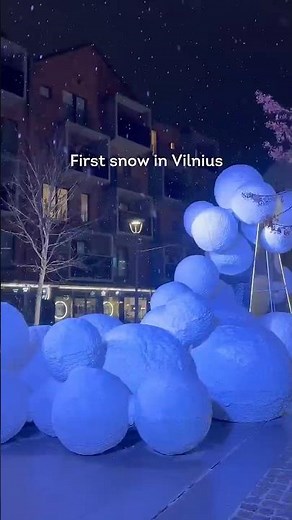 First snow in Vilnius. #vilnius #snow #christmas