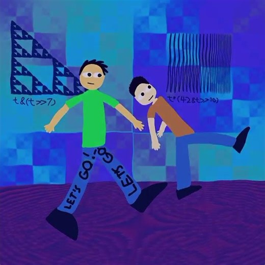 bytebeat jumpstyle REMIX!,drops squares and drums!