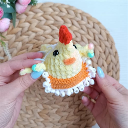No Sew Huhn in Schürze häkeln Anleitung Anfänger freundlich Amigurumi Fidget Spielzeug - Etsy.de