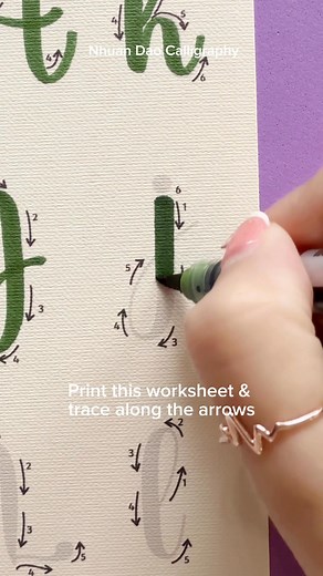 9.5K views · 82 reactions | How to Write Brush Lettering Alphabet for Beginners (Part 3) #nhuandaocalligraphy #alphabet | Nhuan Dao Calligraphy | Facebook