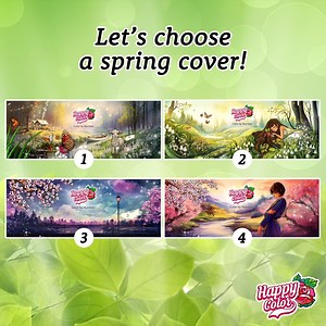 18K views · 2K reactions | Hello, springtime joy! The earth awakens in a riot of colors! Let's infuse our page with the spirit of the season by picking a new Facebook cover! Which cover captures the essence of spring for you? Drop your choice in the comments! #coloring #happycolor #paintbynumbers #colorbynumber | Happy Color - Color by Number | Facebook
