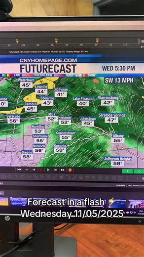 Strong winds tonight; brief warm-up Friday before colder, unsettled stretch! #fyp 🌬️