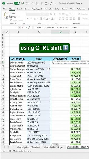 How to standardize dates in Excel using AI #excel #spreadsheet #ai